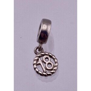 VTG Authentic Silver Pandora 18th BIRTHDAY Charm, Stamped S925 ALE.